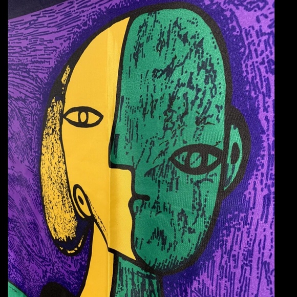 Fabulous Oversized Vintage Picasso Scarf ~ 34" square - Picture 4 of 5